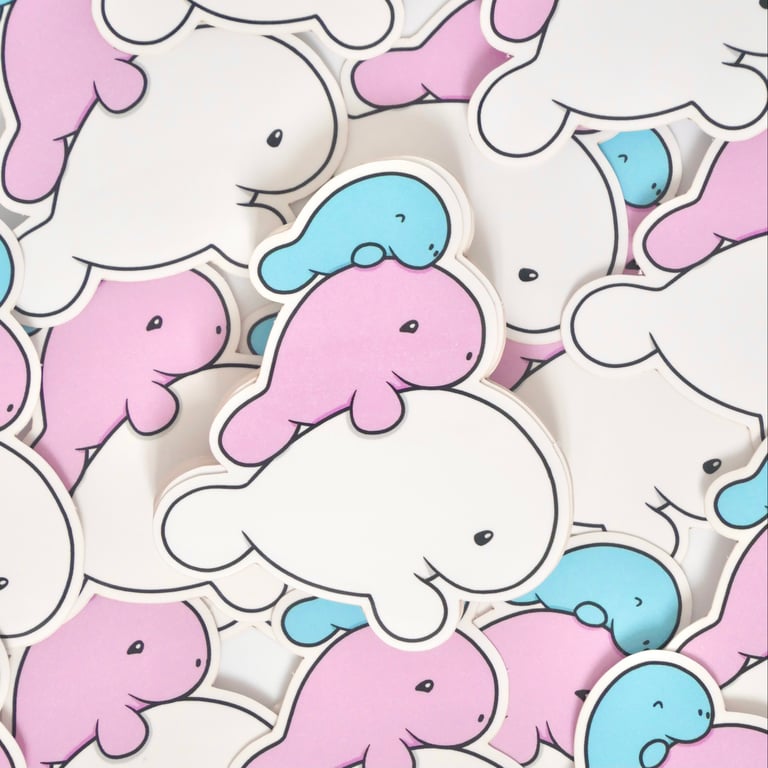 Transgender Pride Manatee Sticker Image 2