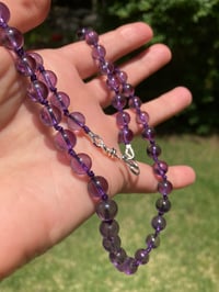 Image 1 of Amethyst Necklace, Amethyst Hand Knotted Gemstone Necklace, February Birthstone Necklace