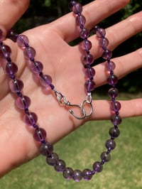 Image 3 of Amethyst Necklace, Amethyst Hand Knotted Gemstone Necklace, February Birthstone Necklace