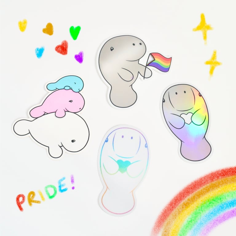 Pride Manatee Sticker Pack SaltwaterPlushies