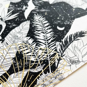 Image of Cosmic Dinos: Botanical Rex, fine art print