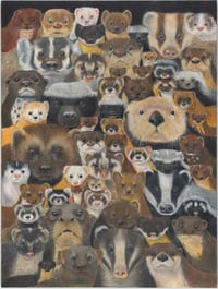 "Mustelid Family Portrait" Fine Art Print 12" x 16"