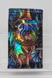 Image 3 of Handmade Holographic Dragon Trifold Wallet - Rainbow Hardware