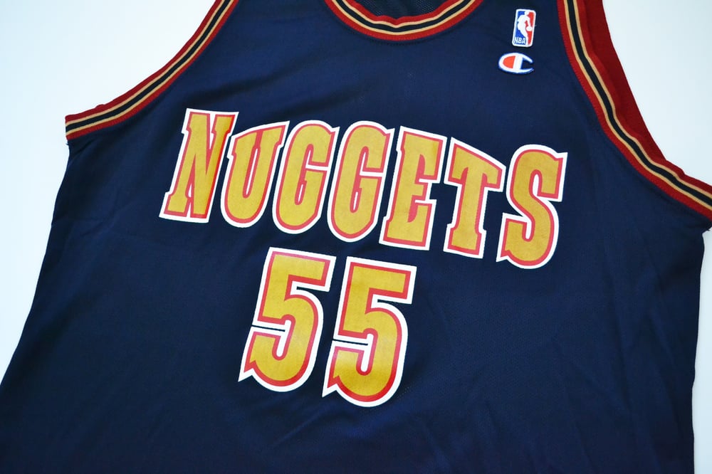Image of Vintage 1990's Denver Nuggets Dikembe Mutombo Champion Jersey Sz.48