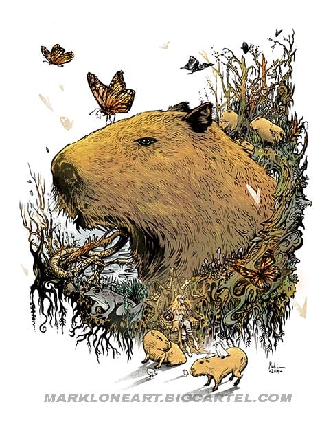 Image of CAPYBARA QUEEN giclee collectible Limited edition print