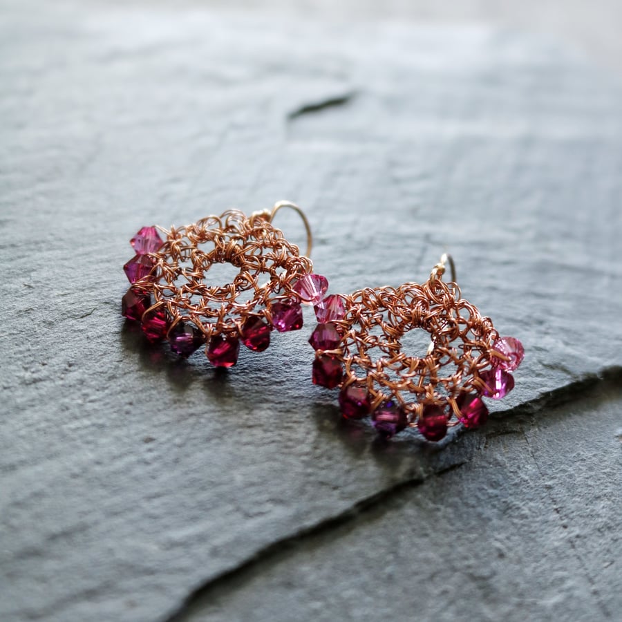 Image of CRESCENT  EARRINGS - Pink Fade