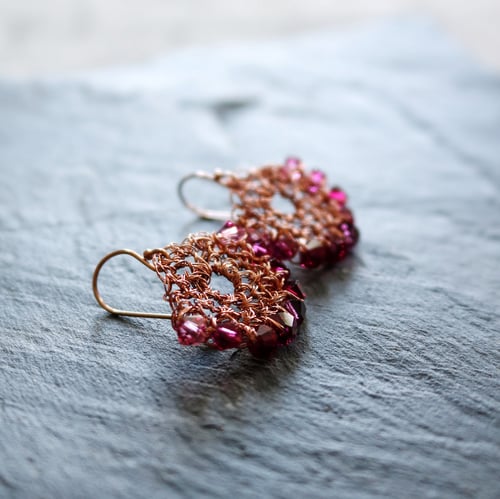 Image of CRESCENT  EARRINGS - Pink Fade