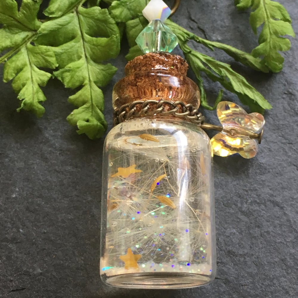 Dandelion Wishes in Bottle Necklace