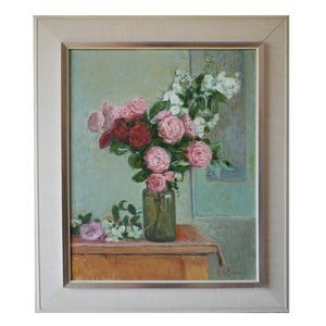 Image of Mid Century Dutch Still Life 'Roses' H M J (Hub) van Baar (1894-1982)