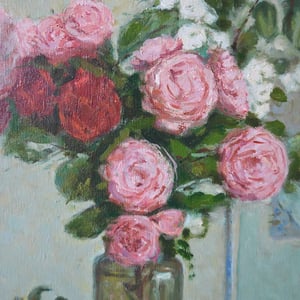 Image of Mid Century Dutch Still Life 'Roses' H M J (Hub) van Baar (1894-1982)