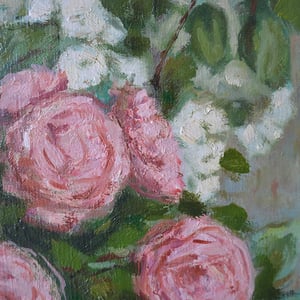 Image of Mid Century Dutch Still Life 'Roses' H M J (Hub) van Baar (1894-1982)