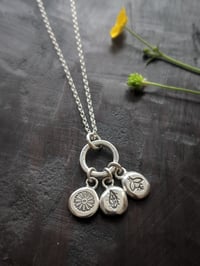 Image 2 of Into the Meadow primal pebbles recycled silver pendant