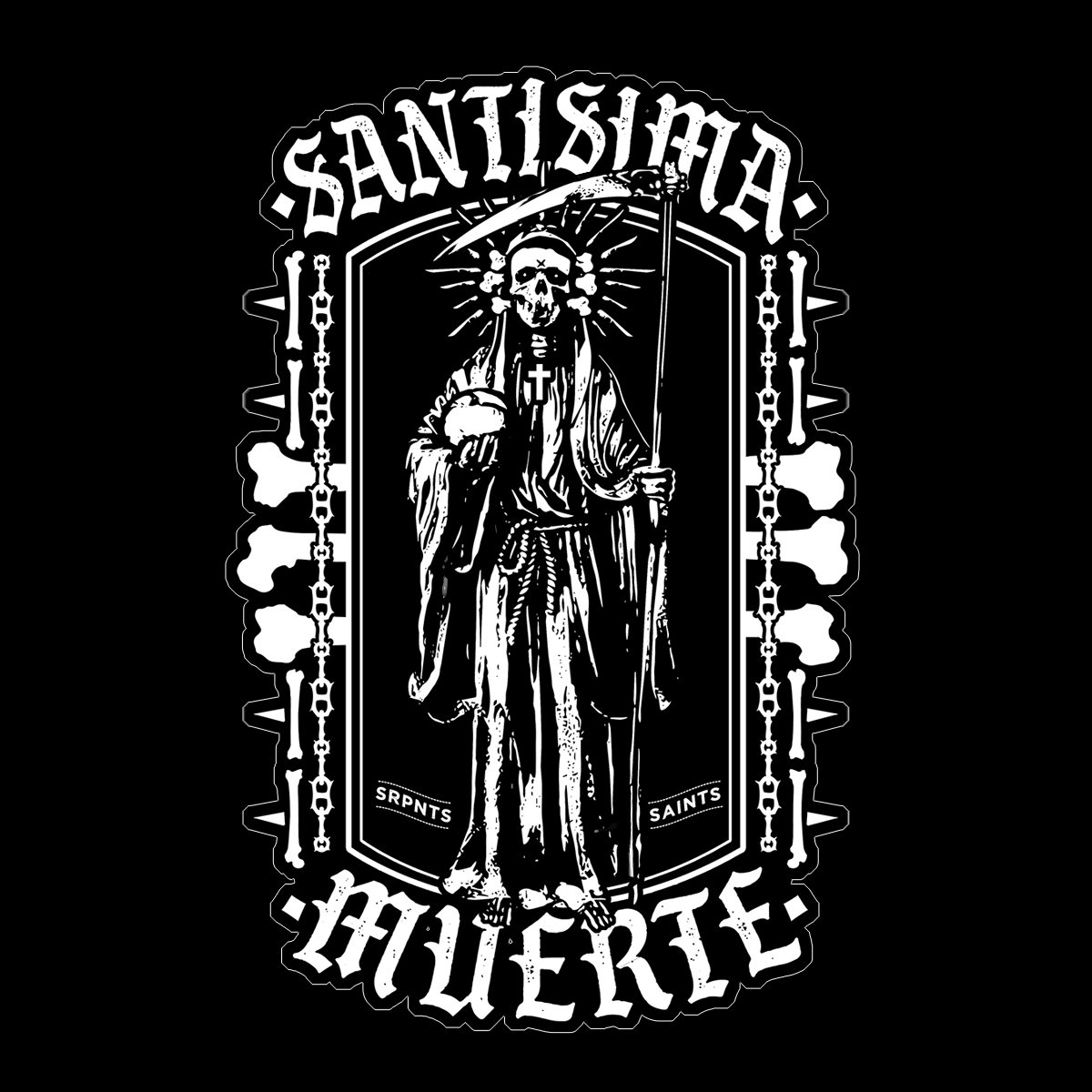 SANTA MUERTE EMBROIDERED BACKPATCH | SERPENTSXSAINTS