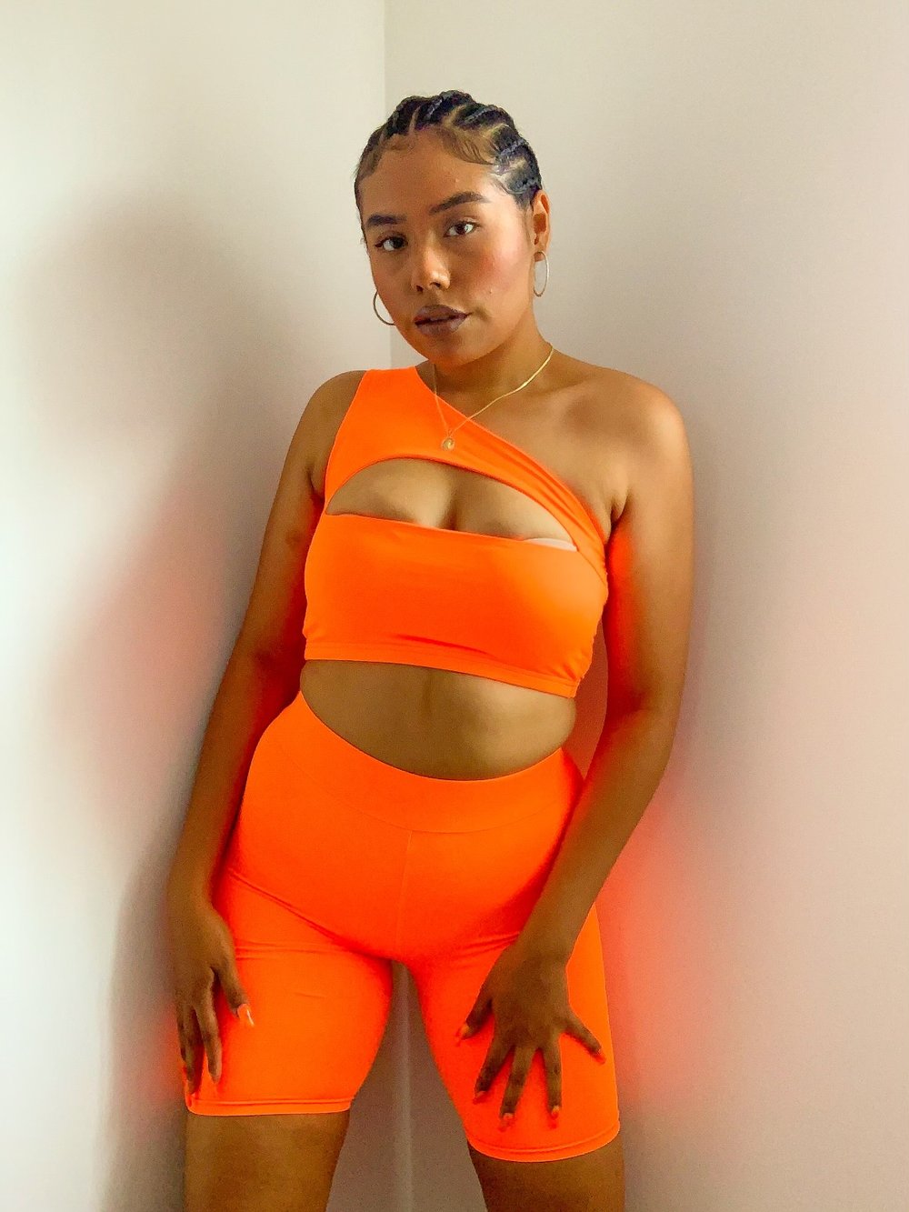 Chelsea Top & Biker Shorts (Big Stick Orange)
