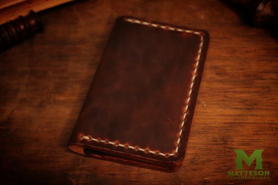 Image of Leather Card Wallet - Dark Brown