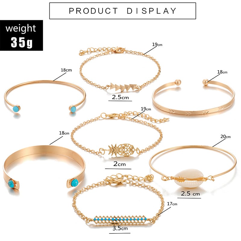 Image of Pineapple Shell Bracelets Set