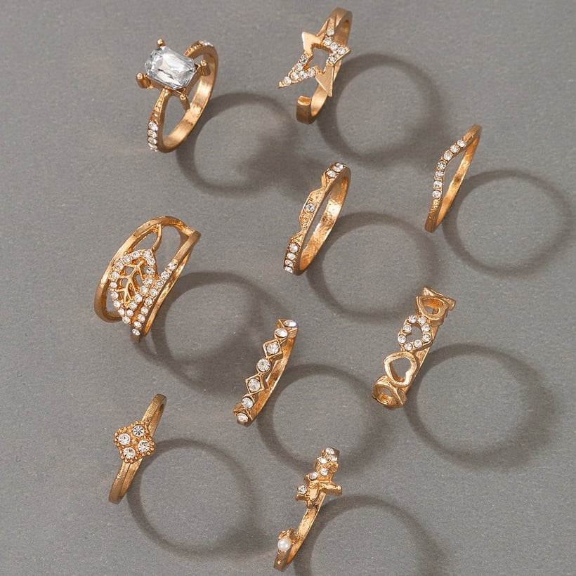 Image of Stylish Star Love Ring Set