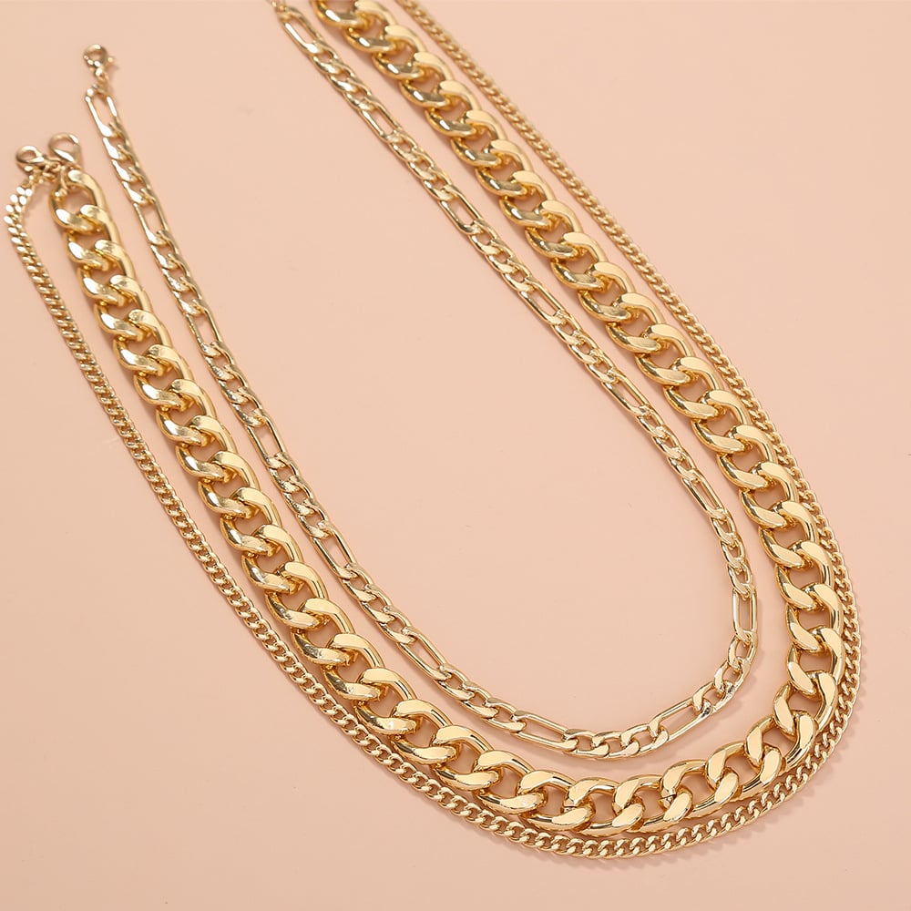 Image of Multilayer Gold Chain Necklaces
