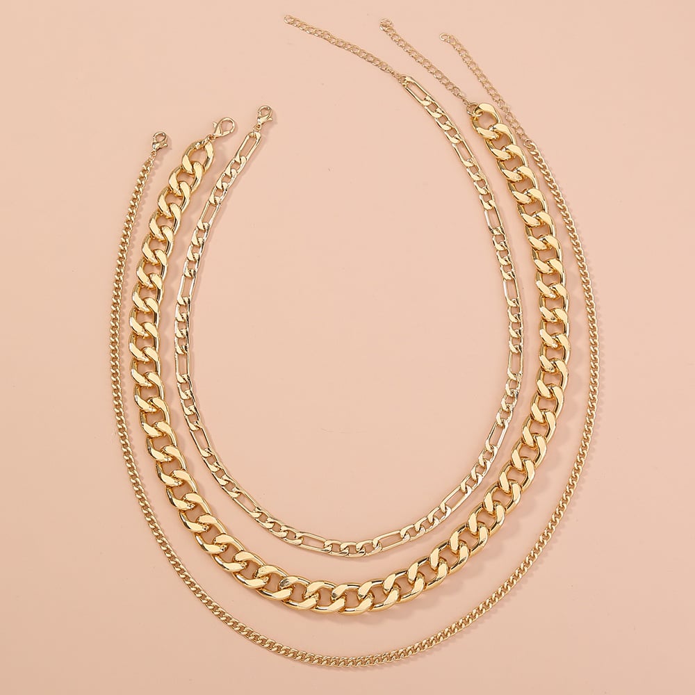 Image of Multilayer Gold Chain Necklaces