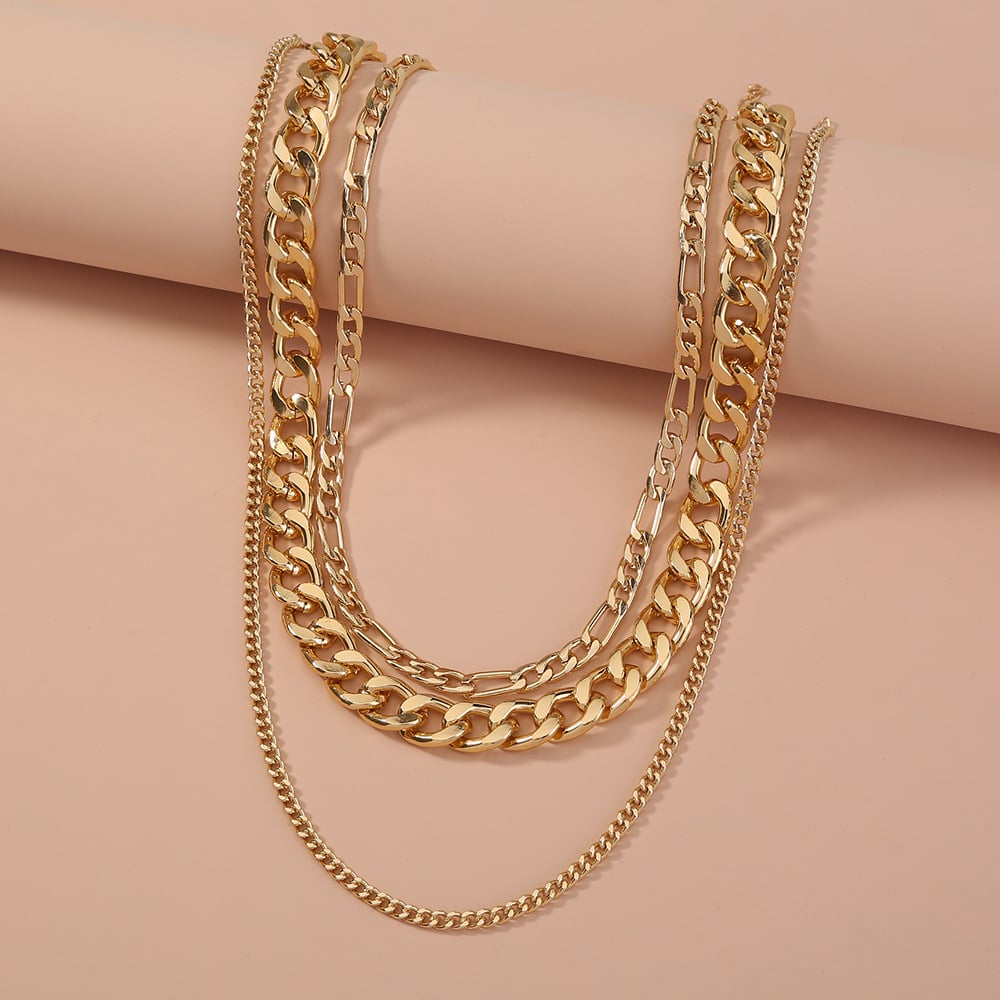 Image of Multilayer Gold Chain Necklaces