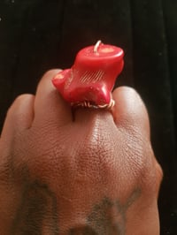 Image 2 of Red Coral Crystal Rings