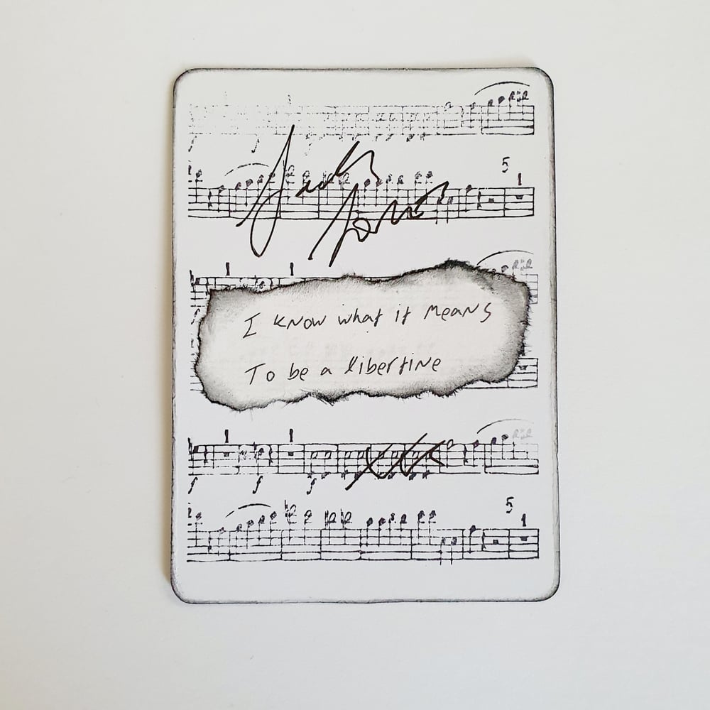 Signed lyric mini art card