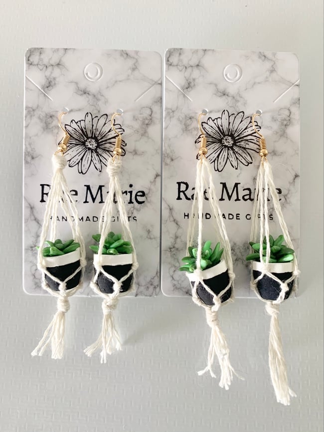 Macrame plant deals hanger earrings