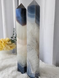 Image 3 of 14" XL Gray Silk Agate Crystal Towers - 2 Styles