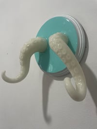 Image 3 of Glow in the dark double tentacles on teal and white base