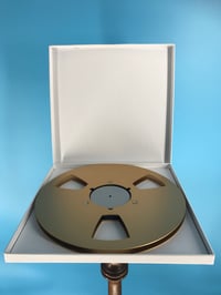 Image 2 of Burlington Recording 1/4" x 10.5" *Scratched GOLD NAB Metal Reel with White Hinged Set up Box 