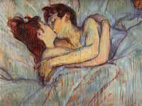 Image 1 of A letto; il bacio - Tolouse Lautrec