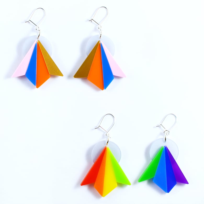 Image of Starburst Earrings 1970's and Rainbow