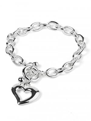 Image of Silver Heart Toggle Bracelet
