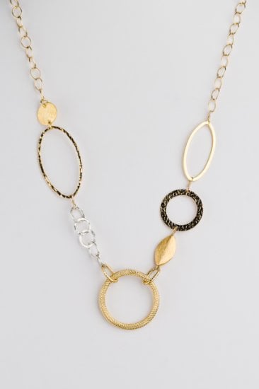 Image of Handmade 14k Gold Multi Shape Necklace