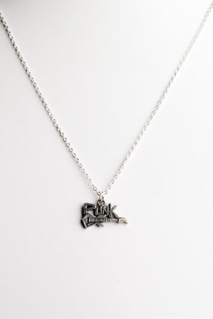 Image of Punk Guitar Sterling Charm Necklace
