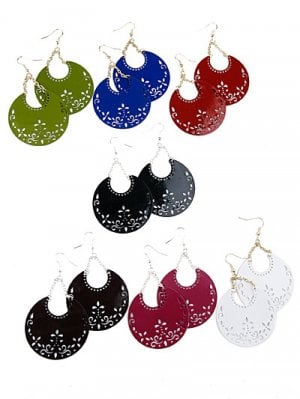 Image of Lightweight Etched Colored Earrings