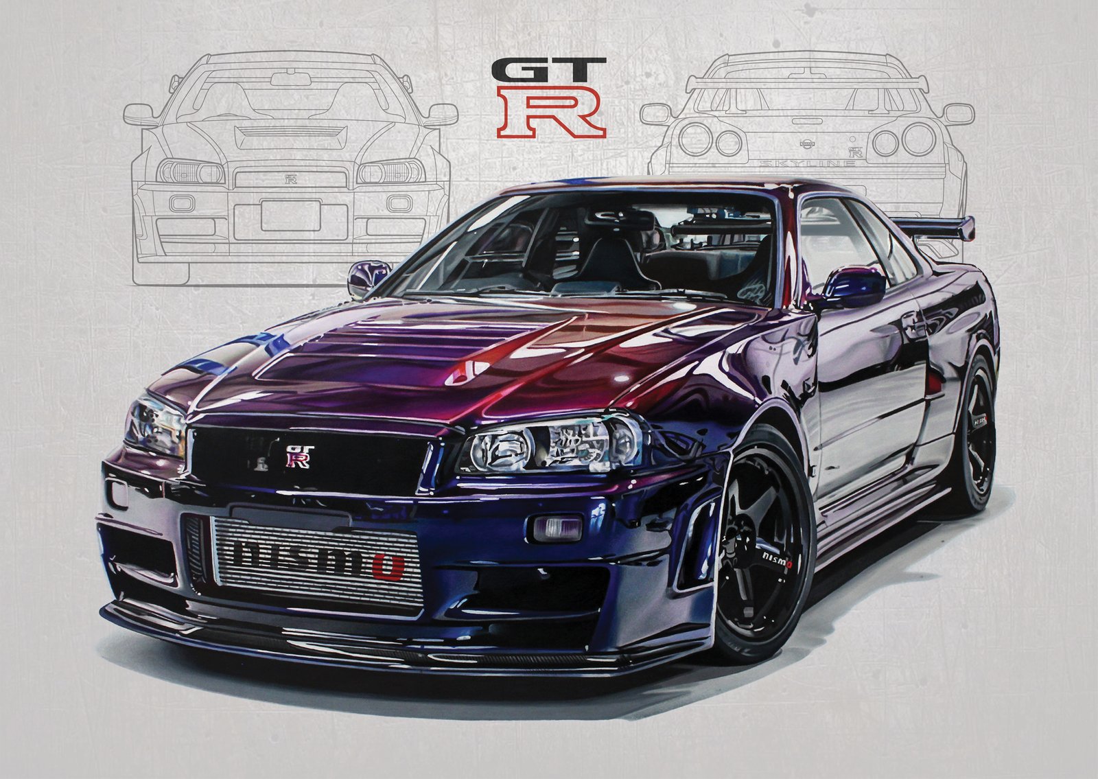 Nissan Skyline GT-R (R34) NISMO Z-Tune Poster Print