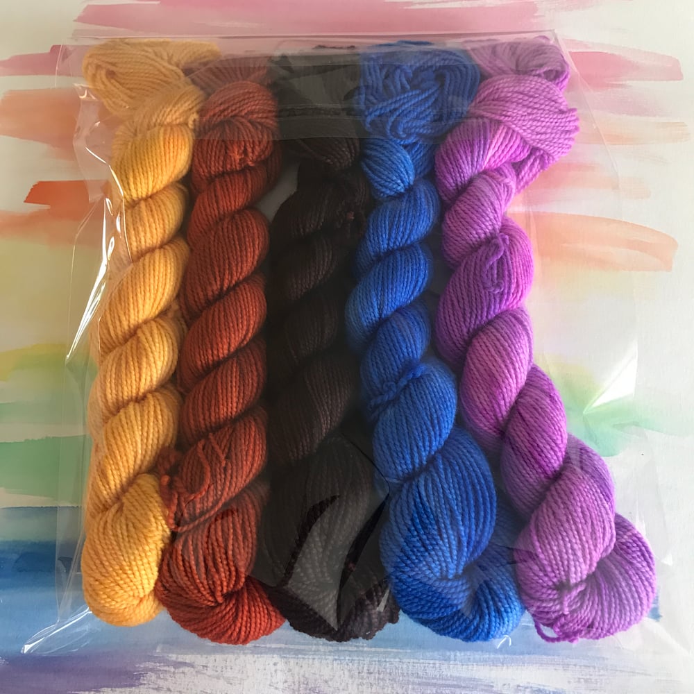 5-skein Mini Set - Morning Garden Stream 
