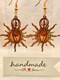 Image 4 of Handcrafted Resin Sun Goddess Charm w/ Sun Earrings 