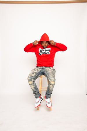 Image of Red Chenille Patch Hoodie