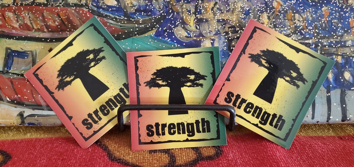 Image of Strength Tree Of Life Rasta Patch stickers