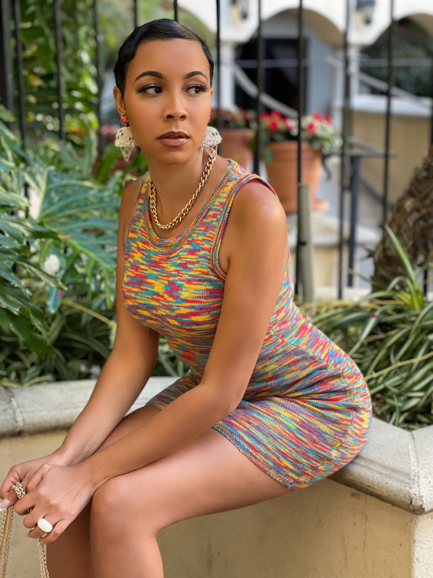 Image of Rainbow Sprinkles Knit Dress 🌈
