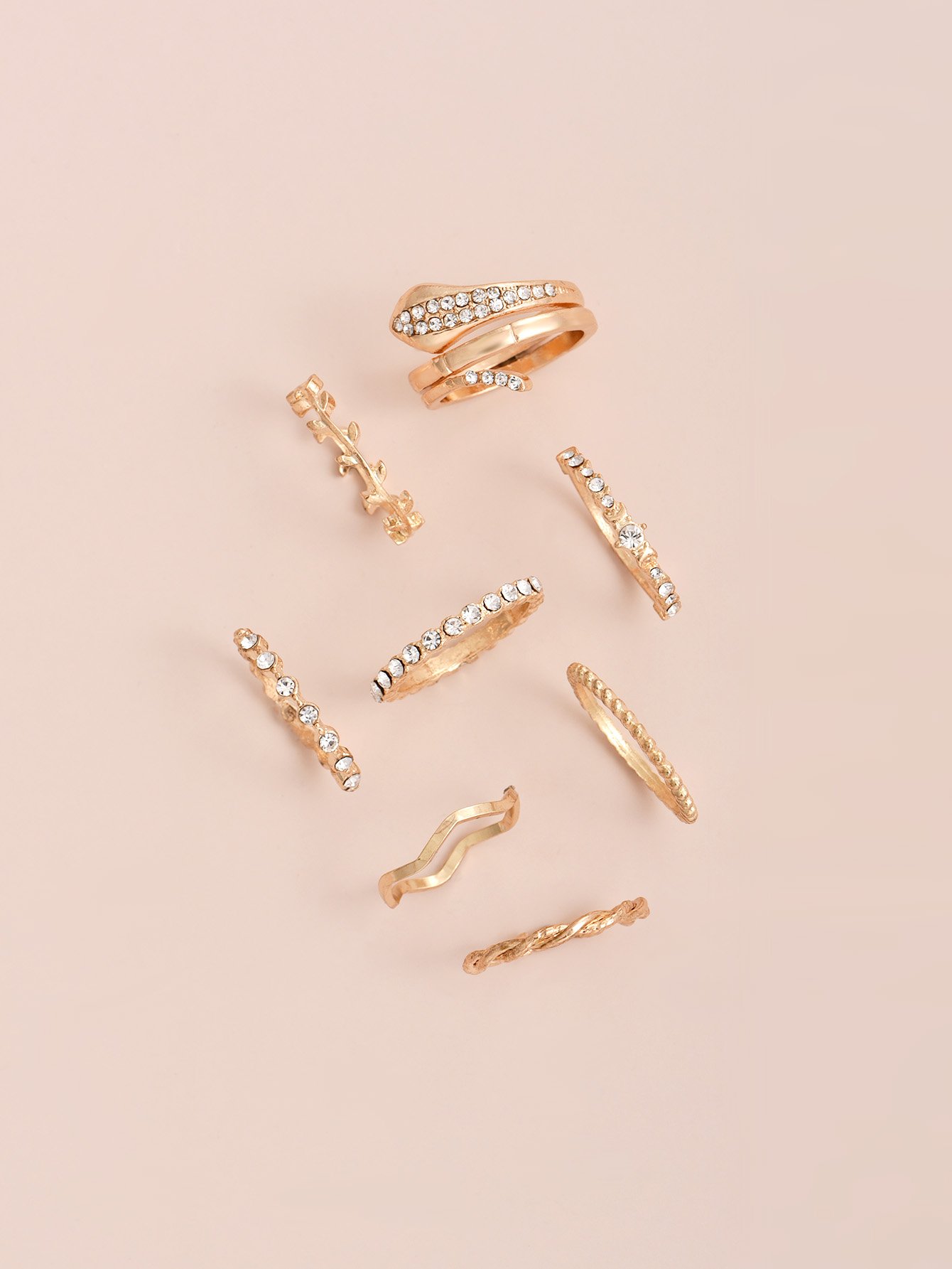 Image of Rhinestone Statement Ring Set