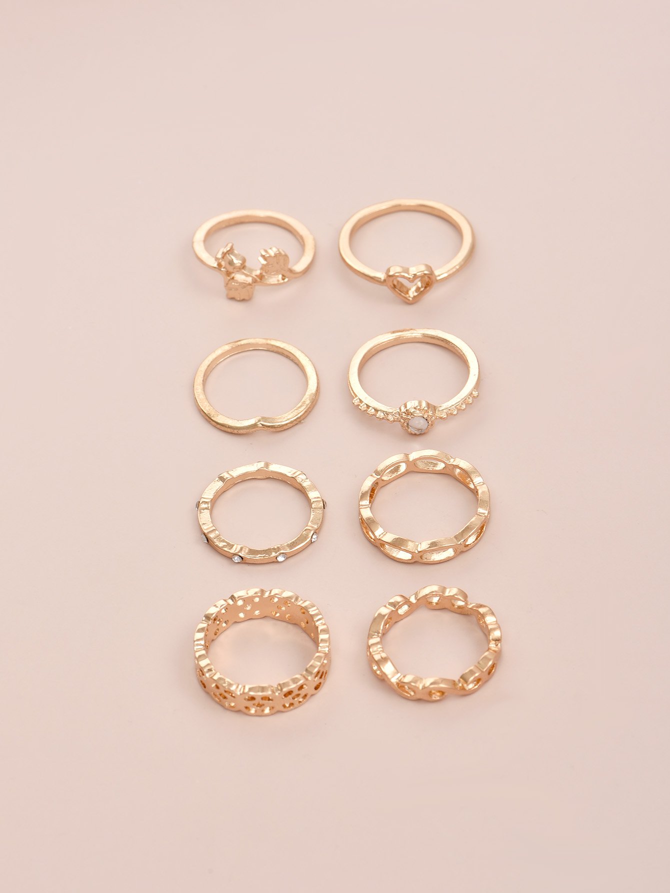 Image of Love and Flower Ring Set