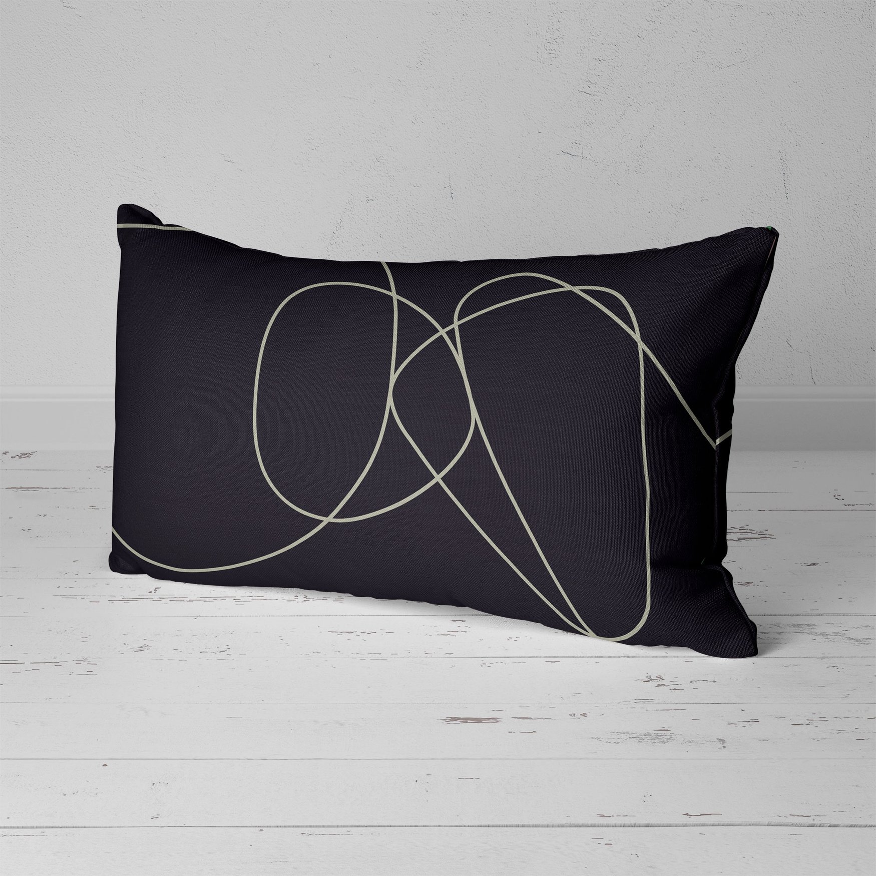 Image of Rock Garden No. 1 Rectangular Throw Pillow in Charcoal Gray