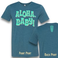 Image 2 of Tikiyaki Orchestra - "Aloha, Baby" Unsex Teal T-Shirt