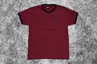 Image 1 of Hundred Hands Burgundy Ringer T-Shirt