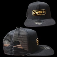 PYREX DREAMS GOLD OG LOGO 6 PANEL TRUCKER SNAPBACK HAT 