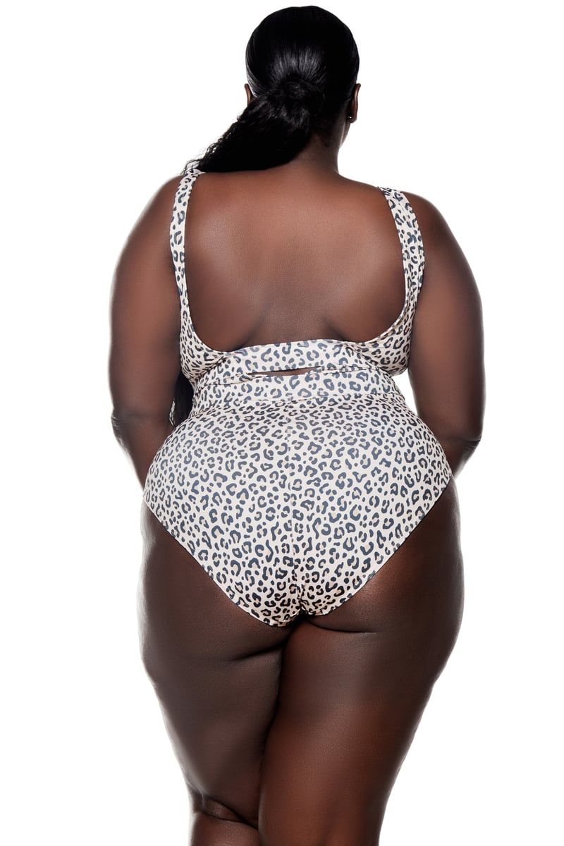 Leopard Print Backless Sweater (White) - Divas Boutique
