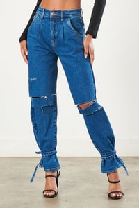 Image 2 of “SouthernBelle” Dark Washed Distressed Denim